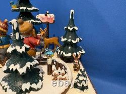 ERZGEBIRGE Hubrig REUGE Christmas Music Box Winter Time Snowman Wood Germany Box