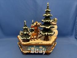 ERZGEBIRGE Hubrig REUGE Christmas Music Box Winter Time Snowman Wood Germany Box