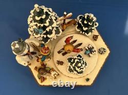 ERZGEBIRGE Hubrig REUGE Christmas Music Box Winter Time Snowman Wood Germany Box
