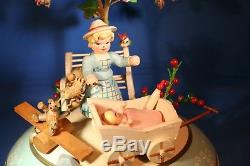 ERZGEBIRGE Steinbach REUGE Music Box Rock A Bye Baby Carved Wood Germany