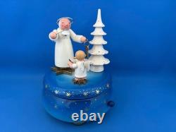 ERZGEBIRGE Ulbricht REUGE Christmas Music Box Saint Peter and Angel Wood Germany