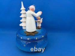 ERZGEBIRGE Ulbricht REUGE Christmas Music Box Saint Peter and Angel Wood Germany