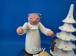 ERZGEBIRGE Ulbricht REUGE Christmas Music Box Saint Peter and Angel Wood Germany