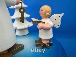 ERZGEBIRGE Ulbricht REUGE Christmas Music Box Saint Peter and Angel Wood Germany