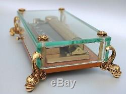 EXCELLENT REUGE CYLINDER MUSIC BOX large Ch3/72 RACHMANINOV crystal & gilt case