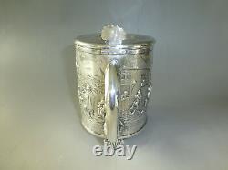 EXC. Rare Vintage Reuge Music Box Large Sterling Pewter Beer stein Musical Cup
