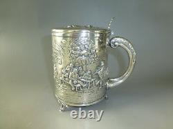 EXC. Rare Vintage Reuge Music Box Large Sterling Pewter Beer stein Musical Cup