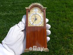 EXC Vintage Reuge Music Box Alarm Swiza Miniature Tempus Fugit Grandfather Clock