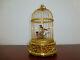 EXC Vintage Swiss Reuge Singing Bird Cage Gold Gilt Cage (Watch The Video)