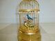 EXC Vintage Swiss Reuge Singing Bird Cage Gold Gilt Metal Cage (Watch The Video)