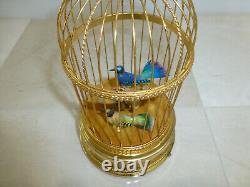 EXC Vintage Swiss Reuge Singing Bird Cage Gold Gilt Metal Cage (Watch The Video)