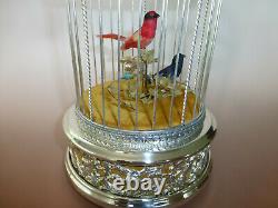 EXC Vintage Swiss Reuge Singing Bird Cage Sterling Silver Cage (Watch The Video)