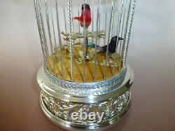 EXC Vintage Swiss Reuge Singing Bird Cage Sterling Silver Cage (Watch The Video)