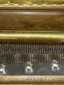 EXC Vintage Swiss Thorens Pre Reuge Music Box 50 Key 3 Songs (Watch The Video)