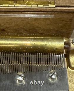 EXC Vintage Swiss Thorens Pre Reuge Music Box 50 Key 3 Songs (Watch The Video)
