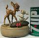 EXTREMELY RARE! Disney Anri Reuge Bambi And Thumper Music Box With ON/Off KNOB