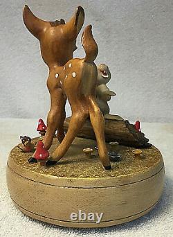 EXTREMELY RARE! Disney Anri Reuge Bambi And Thumper Music Box With ON/Off KNOB