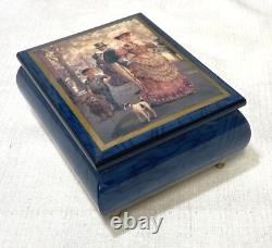 Ercolano Italy Music Box 18 Note plays Puttin' on the Ritz Rags Riches Maley Art