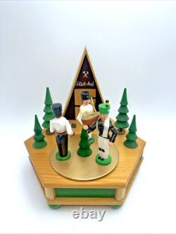 Erzgebirge Wood Music Box Soldiers Large Reuge Pobershau Germany Vintage Read