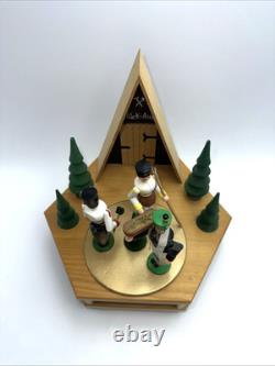 Erzgebirge Wood Music Box Soldiers Large Reuge Pobershau Germany Vintage Read