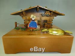 Exc Rare Model Of Vintage Reuge Dancing Ballerina Music Box (watch The Video)