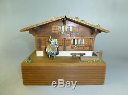 Exc Rare Model Of Vintage Reuge Dancing Ballerina Music Box (watch The Video)