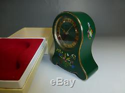 Exc Vintage Swiss Reuge Music Alarm Clock Mechanical Wind Up Clock & Music Box