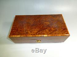 Exc Vintage Swiss Reuge Music Box Burl Wooden Case Just Service (watch Video)