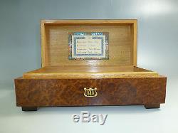 Exc Vintage Swiss Reuge Music Box Burl Wooden Case Just Service (watch Video)