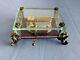 Exc Vintage Swiss Reuge Music Box, Crystal Clear Glass Case, Music Of The Night