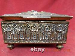 FRED ZIMBALIST/ JENNINGS BROTHERS BRASS MUSICAL TRINKET BOX With REUGE MOVEMENT