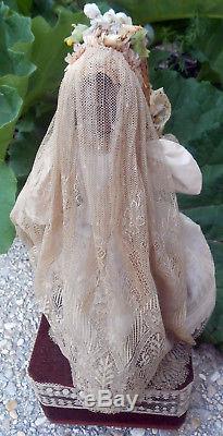 French Automaton Mechanical Doll Windup wedding lady WORKS REUGE Swiss Musical