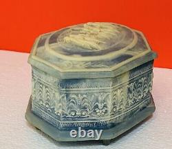 Genuine Incolay Stone Vanity Music Trinket Jewerly Box