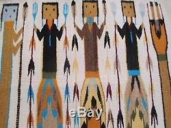 Genuine Navajo Native American Indian Yei Rug Anna John Wall Hanging 31 x 26