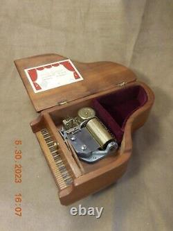 HAND MADE SOLID WALNUT BABY GRAND PIANO With REUGE 36 NOTE MOVEMENT (SEE VIDEO)