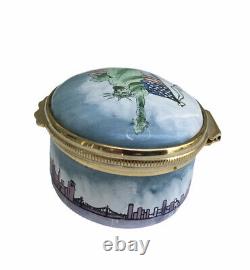 Halcyon Days Tiffany & Co. Statue Of Liberty Enamel Trinket Box Reuge Music Box