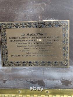 Incolay Stone Le Magnifique Musical Case Reuge Swiss Movement Beethoven