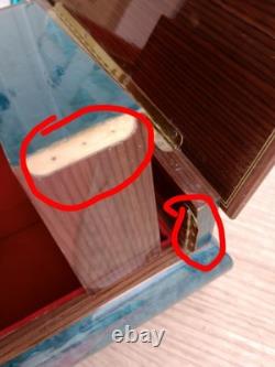 Italian Hand Crafted Natural Wood Reuge Musical Jewelry Box with Key 10.5x6x4