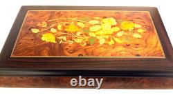 Italian Inlaid 28-note MUSIC BOX, Multi-Tone WithFloral Inlay All I Ask of You