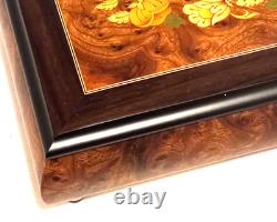 Italian Inlaid 28-note MUSIC BOX, Multi-Tone WithFloral Inlay All I Ask of You