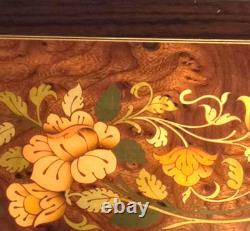 Italian Inlaid 28-note MUSIC BOX, Multi-Tone WithFloral Inlay All I Ask of You