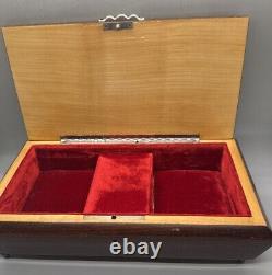 Italian Inlaid Box Reuge Wood Jewelry Music 10.5x6x3.75