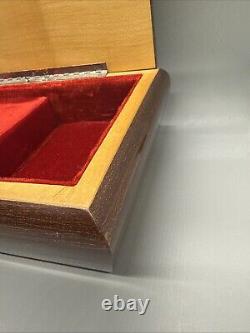 Italian Inlaid Box Reuge Wood Jewelry Music 10.5x6x3.75