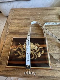 Italian Inlaid Wood Sorrento Music Box Reuge Swiss Musical Movement Works