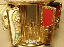 Italy Reuge Love Story Edelweiss Music Box Cigarette Carousel Cherubs