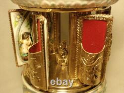 Italy Reuge Love Story Edelweiss Music Box Cigarette Carousel Cherubs