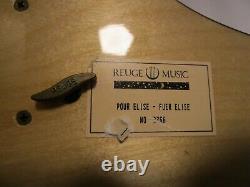 Italy marquetry inlaid Burl Piano Reuge Music Box Fur Elise Violin & Flowers 8W