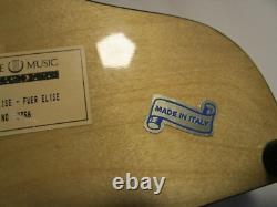 Italy marquetry inlaid Burl Piano Reuge Music Box Fur Elise Violin & Flowers 8W