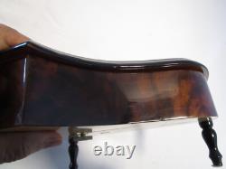 Italy marquetry inlaid Burl Piano Reuge Music Box Fur Elise Violin & Flowers 8W