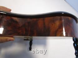 Italy marquetry inlaid Burl Piano Reuge Music Box Fur Elise Violin & Flowers 8W